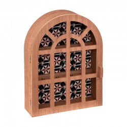 Caja de llaves decorativa de madera/cristal 28x6x36cm