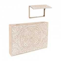 Cubrecontador mandala de madera blanca 46x7x32cm