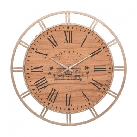 Reloj de pared de madera/metal 70x4cm Botanic