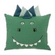 Cojín dinosaurio verde de poliéster/algodón 40x10x40cm