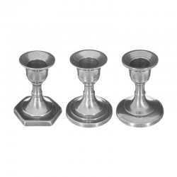 Candelero de metal plateado 6x8cm