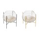 Portavelas de cristal con arena con soporte metálico 12x12x13cm