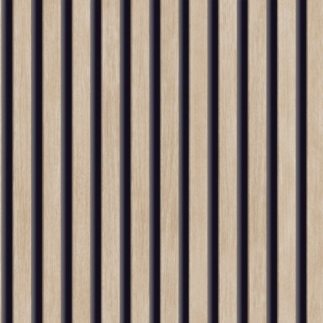 Papel pintado texturizado listones de madera clara