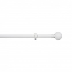 Kit barra de cortina extensible blanca con terminación esfera 160-300cm