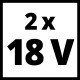 Baterías de repuesto 18V 4Ah Power X-Change Plus Twinpack Einhell