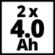 Baterías de repuesto 18V 4Ah Power X-Change Plus Twinpack Einhell
