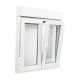 Ventana oscilobatiente a derecha de PVC blanca 2 hojas con persiana 100x100cm