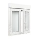 Ventana oscilobatiente a derecha de PVC blanca 2 hojas con persiana 100x100cm