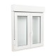 Ventana oscilobatiente a derecha de PVC blanca 2 hojas con persiana 100x100cm