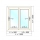 Ventana corredera de PVC 2 hojas sin persiana 100x100cm