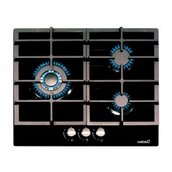Placa cristalgas 3 fuegos 60cm LCI 6021 BK Cata