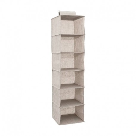 Organizador con 6 huecos gris claro para colgar