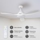 Ventilador de techo DC blanco con luz led + mando Ø117 Luma