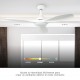Ventilador de techo DC blanco con luz led + mando Ø117 Luma