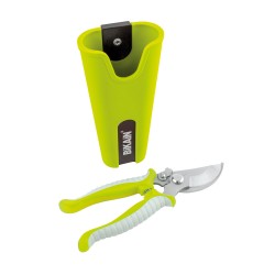 Tijera de mano 19cm con funda verde