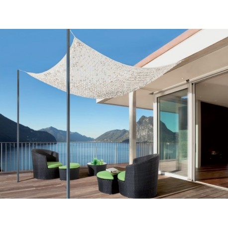 Toldo vela rectangular camuflaje 3x4m blanco y gris