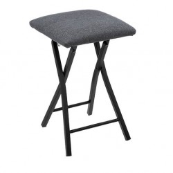TABURETE PLEGABLE ACOLCHADO GRIS