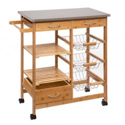 VERDULERO BOT. 3C+2C MADERA/INOX