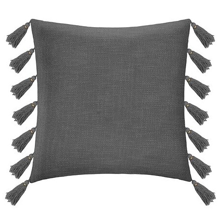 Cojin pompones gris oscuro 50x50cm