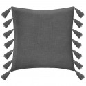 Cojin pompones gris oscuro 50x50cm