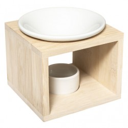 Quemador esencias bambu 11,5x11,5x9cm