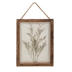 Cuadro marco madera con flor tapiz 20x25cm