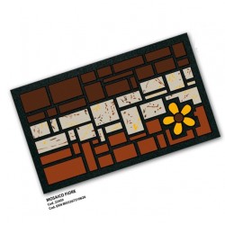 Felpudo de caucho/poliamida formato Mosaico Fiore 40x68cm