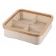 Cesta tela marco bambú 4 compartimentos 30x30x9cm