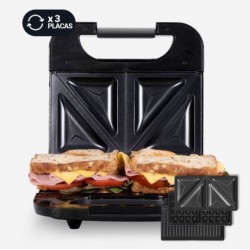 Grill/sandwichera/gofrera 3 en 1 700w
