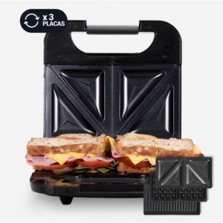 Grill/sandwichera/gofrera 3 en 1 700w