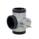 Adaptador triple lateral aluminio y negro