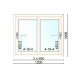 Ventana corredera de PVC 2 hojas sin persiana 120x100cm