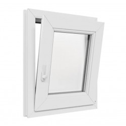 Ventana oscilobatiente derecha de pvc sin persiana 80x80cm