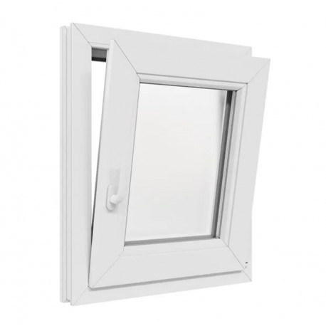 Ventana oscilobatiente derecha de pvc sin persiana 80x80cm