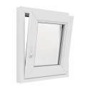 Ventana oscilobatiente derecha de pvc sin persiana 80x80cm