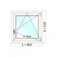 Ventana oscilobatiente derecha de pvc sin persiana 80x80cm