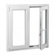 Ventana oscilobatiente a derecha de PVC blanca 2 hojas sin persiana 100x120cm