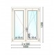 Ventana oscilobatiente a derecha de PVC blanca 2 hojas sin persiana 100x120cm