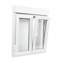 Ventana oscilobatiente a derecha de PVC blanca 2 hojas con persiana 100x120cm