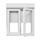Ventana oscilobatiente a derecha de PVC blanca 2 hojas con persiana 100x120cm