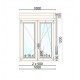 Ventana oscilobatiente a derecha de PVC blanca 2 hojas con persiana 100x120cm