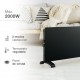 Convector de cristal 2000w negro