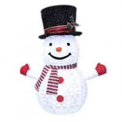 Muñeco nieve plegable LED 60cm 8 funciones luz fría