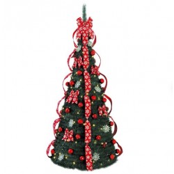 Árbol de navidad plegable con luces y adornos 180cm