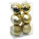 Pack 6 bolas para árbol 8cm dorado
