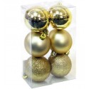 Pack 6 bolas para árbol 8cm dorado