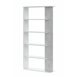 Estantería Loras blanco y cemento 90x25x180cm