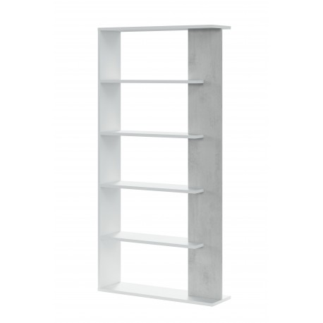 Estantería Loras blanco y cemento 90x25x180cm