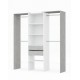 Vestidor blanco y cemento 2 cajones 179x50x202cm