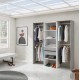Vestidor blanco y cemento 2 cajones 179x50x202cm